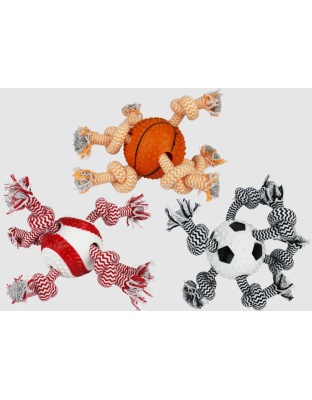 Multipet Doglucent TRP Tug Sports Balls Dog Toy Assorted 1ea/3.5 in