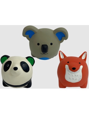 Multipet Latex Round Animals(Assorted) 2.5 Inch