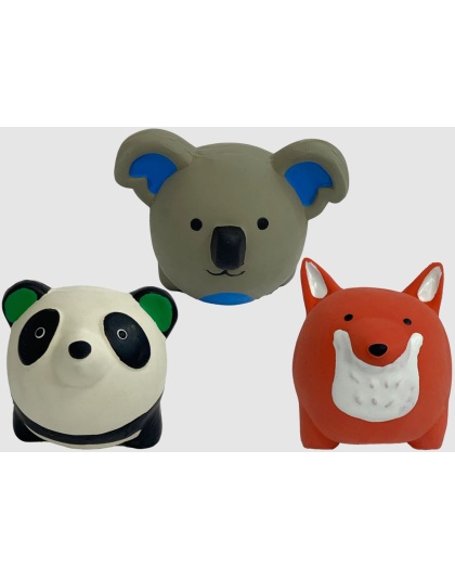 Multipet Latex Round Animals(Assorted) 2.5 Inch