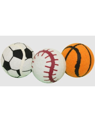Multipet Sport Tennis Ball Dog Toy Assorted 1ea/3 pk, 2.5 in