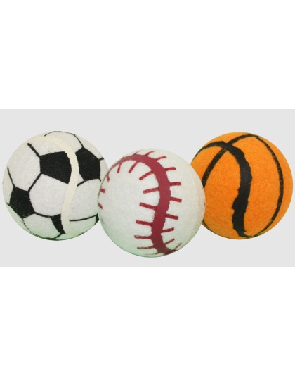 Multipet Sport Tennis Ball Dog Toy Assorted 1ea/3 pk, 2.5 in