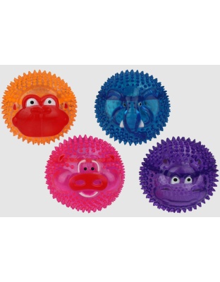Multipet TPR Light-Up Balls Dog Toy with Animal Faces Elephant Assorted 1ea/3 in