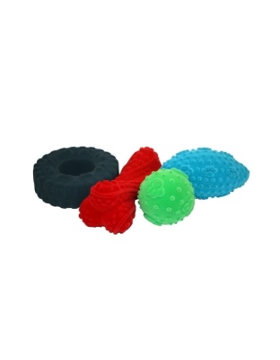 Multipet Vive Twist Dog Toy Velvet/Vinyl Bone Assorted 1ea/6 in