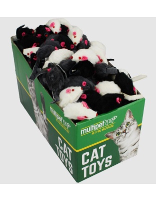 Multipet Fur Mice(Assorted) 1.25 inch 165 pc.