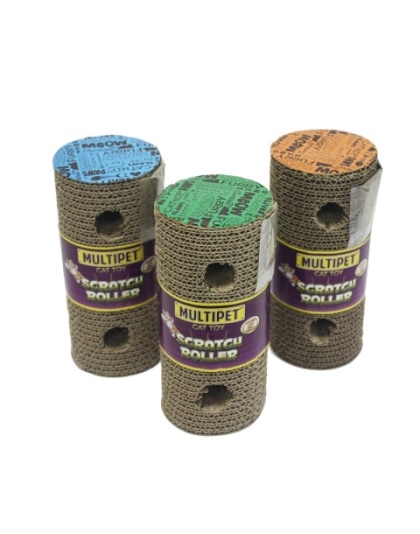 Multipet Cardboard Roller Catnip Toy Assorted 9.5 in