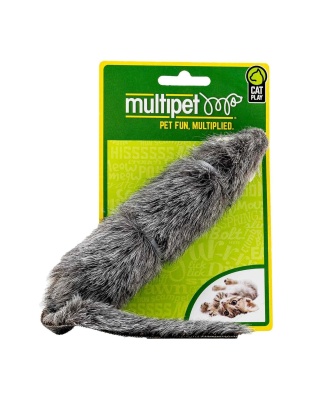 Multipet Long Furry Mouse Cat Toy Assorted 5.5 in