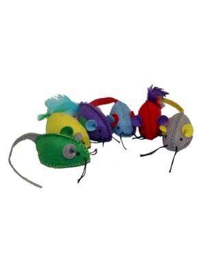 Multipet Stitch Mice Cat Toy with Catnip Assorted 2.25 in 6 Pack