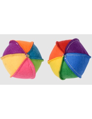 Multipet Felt B Ball(Assorted) 2.5 inch