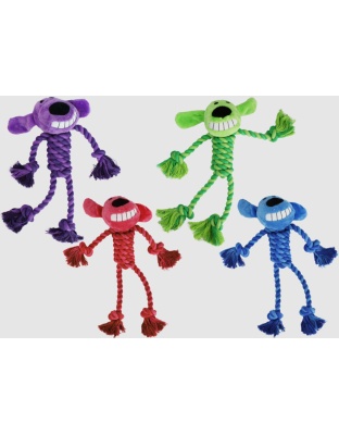 Multipet Loofa Dog Toy w/ Rope Body Assorted 1ea/11 in