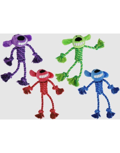 Multipet Loofa Dog Toy w/ Rope Body Assorted 1ea/11 in