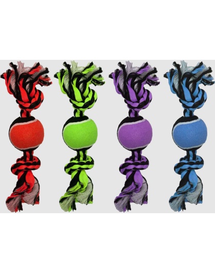 Multipet Nuts for Knots 2-Knot Rope with Tennis Ball Assorted 1ea/10 in