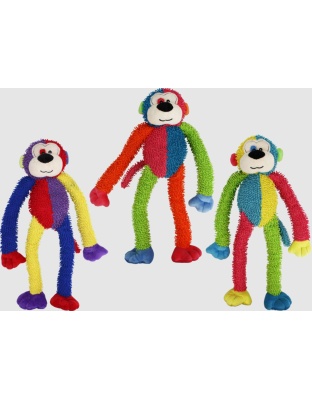 Multipet Multi Crew Monkey Dog Toy Assorted 1ea/17 in