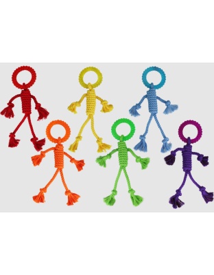 Multipet Nuts for Knots Rope Man Dog Toy Hangman with Ring Assorted 1ea/12 in