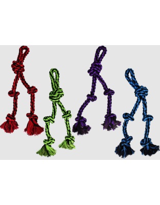 Multipet Nuts for Knots Rope Tug With 2 Danglers Dog Toy Assorted 1ea/15 in, SM