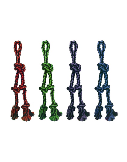 Multipet Nuts for Knots Rope Tug With 2 Danglers Dog Toy Assorted 1ea/20 in, LG