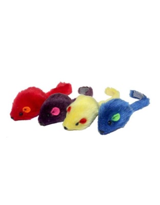 Multipet *Multi-Colored Mice - 4pk. (Assorted Colors)Size: 2 inches