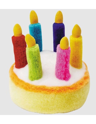 Multipet Birthday Cake Dog Toy Multi-Color 1ea/5.5 in