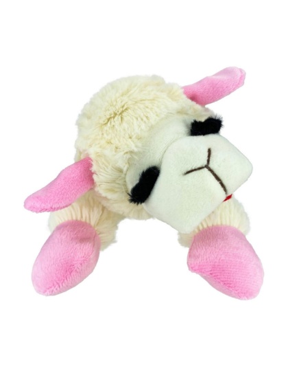 Multipet Lamb Chop Dog Toy w/ Pink Ribbon 1ea/Large, 10.5 in