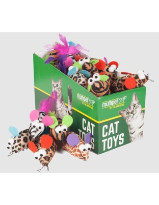 Multipet Safari Feather Mice Assorted Colors 25pc.