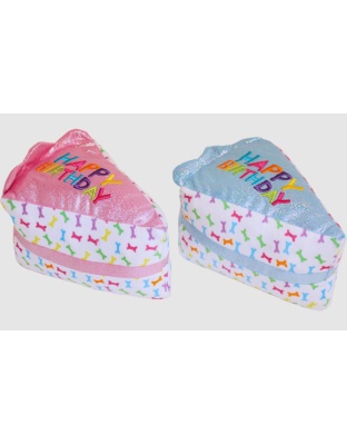 Multipet Birthday Cake Slice (Shiny Blue-Pink Assorted) 6 Inch