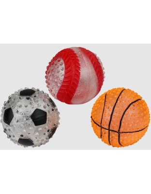 Multipet TPR Sport Light Up Balls Dog Toy Baseball Assorted 1ea/2.5 in