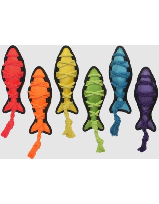 Multipet Cross Ropes Dog Toy Fish Assorted 1ea/11.5 in