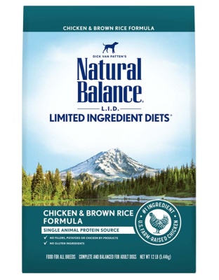 Natural Balance Pet Foods L.I.D. Adult Dry Dog Food Chicken & Brown Rice 1ea/12 lb
