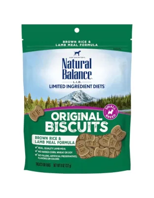 Natural Balance Pet Foods Rewards Crunchy Biscuits Small Breed Dog Treats Lamb & Brown Rice 1ea/14 oz