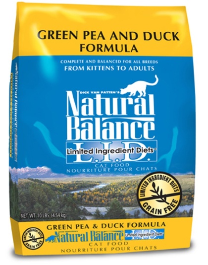 Natural Balance Pet Foods L.I.D. Dry Cat Food Green Pea & Duck 1ea/10 lb