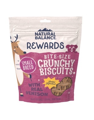 Natural Balance Pet Foods Rewards Bite-Size Crunchy Biscuits Small Breed Dog Treats Venison & Sweet Potato 1ea/8 oz