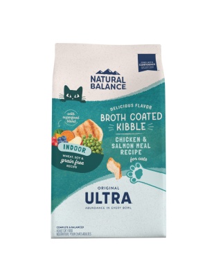 Natural Balance Pet Foods Ultra Broth Coated Indoor Dry Cat Food Chicken & Salmon, 1ea/6 lb