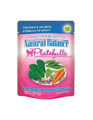 Natural Balance Pet Foods Ultra Platefulls Morsels in Gravy Wet Cat Food Chicken & Salmon in Gravy 24ea/3 oz