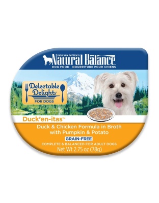 Natural Balance Pet Foods Delectable Delights Wet Dog Food Duck'en-itas in Broth 2.75oz. (Case of 24)