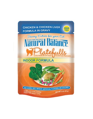 Natural Balance Pet Foods Ultra Platefulls Morsels in Gravy Indoor Wet Cat Food Chicken & Chicken Liver 24ea/3 oz