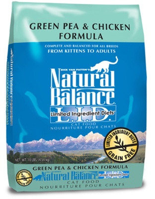 Natural Balance Pet Foods L.I.D. Dry Cat Food Green Pea & Chicken 1ea/10 lb