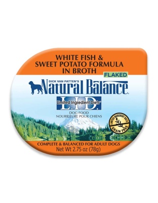Natural Balance Pet Foods L.I.D. Wet Dog Food White Fish & Sweet Potato in Broth 2.75oz. (Case of 24)