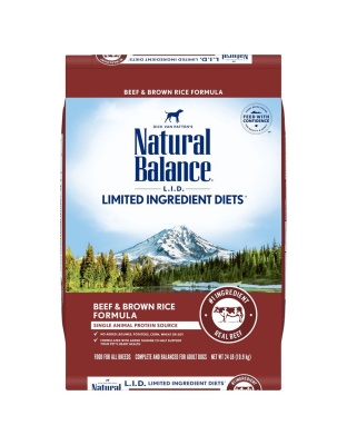 Natural Balance Pet Foods L.I.D. Adult Dry Dog Food Beef & Brown Rice 1ea/24 lb