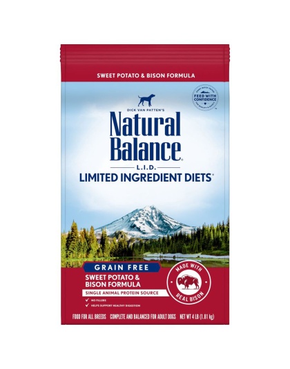 Natural Balance Pet Foods L.I.D. Adult Dry Dog Food Sweet Potato & Bison 1ea/4 lb