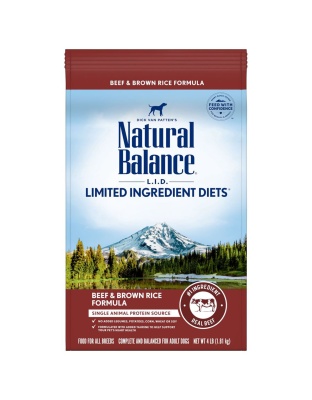 Natural Balance Pet Foods L.I.D. Adult Dry Dog Food Beef & Brown Rice 1ea/4 lb