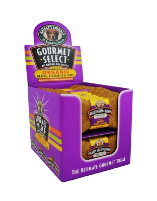 Natures Animals Gourmet Select Organic Dog Treat Display Hearty Grain & Honey 1ea/4 in, 24 ct