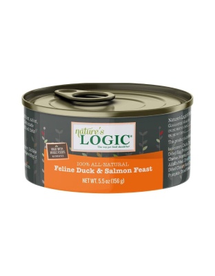 Natures Logic Cat Grain Free Duck Salmon 5.5oz. (Case of 24)