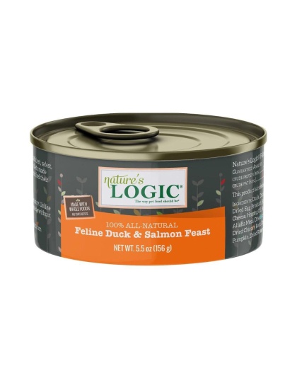 Natures Logic Cat Grain Free Duck Salmon 5.5oz. (Case of 24)