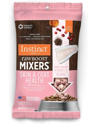 Natures Variety Raw Boost Mix Dog Skin Coat Health 0.75oz./4Bx Instinct Freeze Dried (Case Of 8)