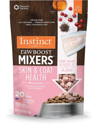 Natures Variety Raw Boost Mx Dog Skin Coat Health 5.5oz. Instinct Freeze Dried