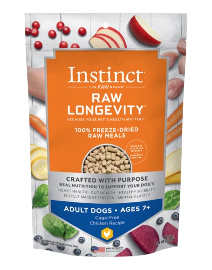 Natures Variety Raw Longevity D Freeze Dried Meals   9.5oz. Chicken Adult 7+ 9