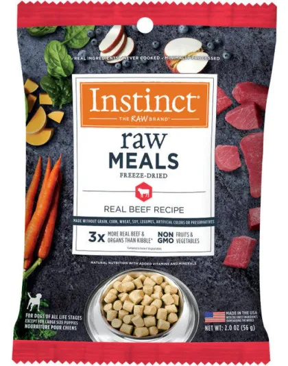 Natures Variety Dog Instinct Raw Meal Freezedried Real Beef 2oz. (Case Of 24)