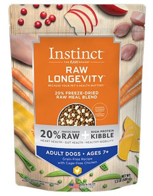 Natures Variety Raw Longevity 20% Freeze Dried Raw Mealblend Dog 1.5Lb Chicken Adult 7+