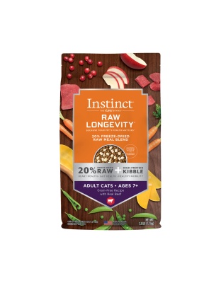 Natures Variety Raw Longevity 20% Freeze Dried Raw Mealblend Cd 3.8Lb Beef Adult 7+