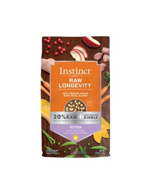 Natures Variety Raw Longevity 20% Freeze Dried Raw Mealblend Cd 3.8Lb Kitten Chicken