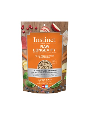 Natures Variety Raw Longevity Cat Freeze Dried Meals 9.5oz. Beef/Cod (Case of 8)